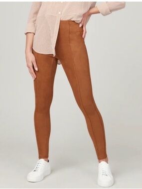 SPANX Women’s High-Waist Faux-Suede Leggings - Camel